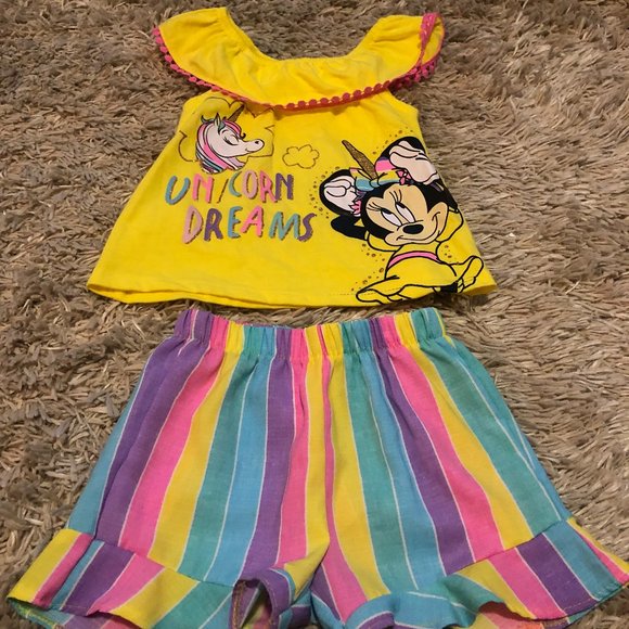 Minnie Mouse Graphic Top and Shorts,2pc Outfit Set - Picture 10 of 10